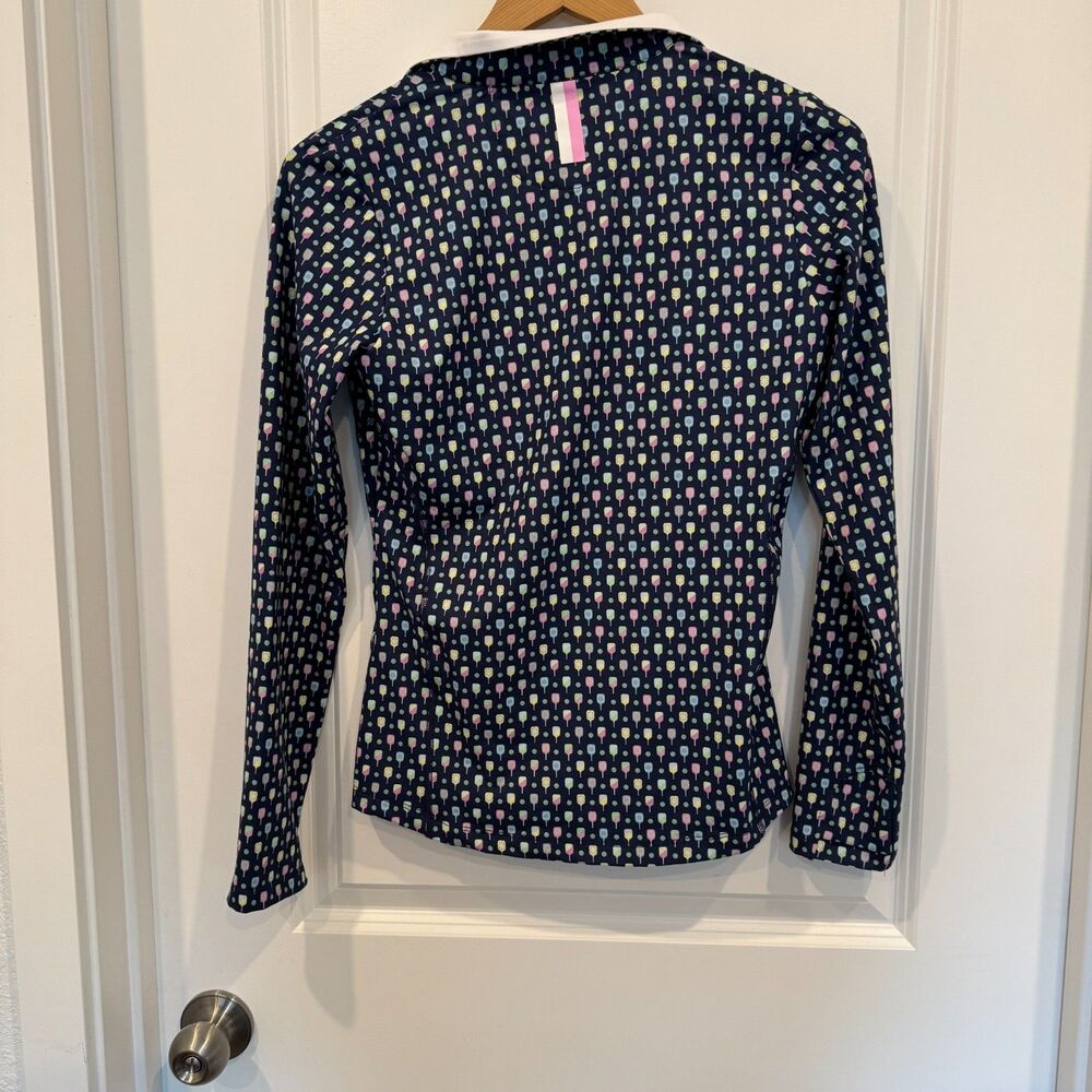 NWT Rhoback Women’s Pickleball Paddle Print Quarter Zip Pullover Top XS - Picture 3 of 6